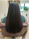グレージュ 透明感カラー 髪質改善ストレート 艶髪 20代30代