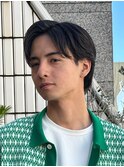 センターパート/ニュアンスパーマ/カルマパーマ/メンズ/眉毛