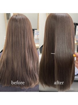 エルプラスヘアー(L+hair) 透明感◎ブリーチなし髪質改善アッシュ×ストレートロング