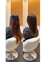 ビーアップヘアー(be:up hair)&nbsp;縮毛矯正×カラー同日施術の艶髪スタイル