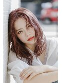 くすみピンク × ニュアンスウェーブ/20代30代40代