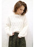 ショートボブ×ワンサイドヘア
