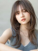 エースハバナ 渋谷(1 HAVANA)&nbsp;20代30代大人かわいい斜めバンググレージュカラー小顔前髪ボブ