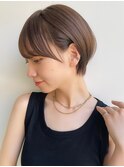 大人可愛い20代30代マッシュショートチョコレートカラーM0813