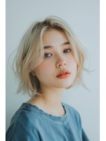 クレア 新板橋店(CREA)&nbsp;ハイライトボブ20代30代40代カットボブ白髪染め髪質改善板橋赤羽