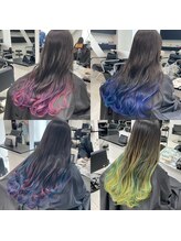イベント、ライブに向けた推しカラーで大人気のMIXカラー♪［グラデーションカラー/バレイヤージュカラー］