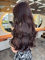 オズ 安積店(OZ) ミニウルフチェリーブラウンホワイトグレージュフェザーパーマ