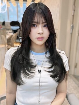 ハローバイシー 仙台(Hello by Sea) アプリコットオレンジ×くびれヘア[夏/美髪/グレージュ]