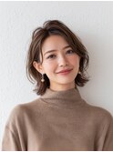 レイヤーカット/イメチェン/外ハネボブ/美髪/ワイドバング/髪型