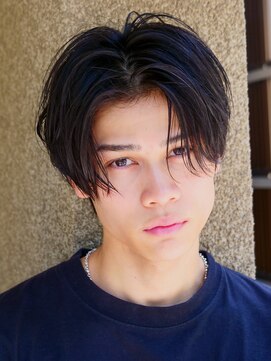 エルマーク 豊中(L-MARK) センターパート/ニュアンスパーマ/カルマパーマ/メンズ/眉毛