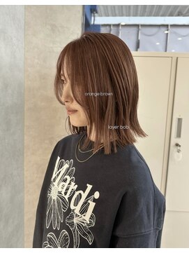 ジーナ 南草津(Zina) レイヤーボブ×オレンジブラウン☆