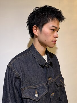 メンズピンパーマショート