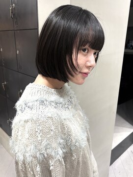 ヘアー アイス ルーチェ(HAIR ICI LUCE) レイヤーボブデザインカラーラベンダー透明感春カラー太田