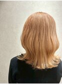 20代30代透明感◎ブリーチカラー×オレンジベージュ