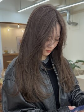 パークレーン アイス イヴェン(park lane ICI yeven) ブリーチなしダブルカラー ブラウングレージュ赤み消し 春カラー