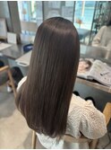 ブリーチなしカラー◎マットオリーブロング髪質改善20代30代