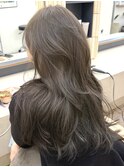 ブリーチなしダブルカラー明るめオリーブグレージュ夏カラー
