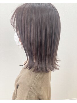 フロート 小阪店(float) グレージュ_マロンベージュ Aラインボブ かきあげ