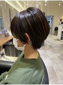 ショート/ショートボブ/根元パーマ/10代20代30代