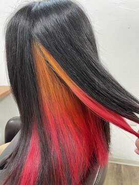 美容室 カノン(Kanon) オレンジ～赤のグラデーションカラー