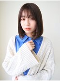 ナチュラルボブ*ミディアムボブ*前髪あり*ミディアムボブヘア