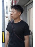メンズショート+ピンパーマ