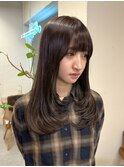 ラベンダーココアブラウン×ナチュラルレイヤー