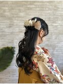 卒業式ハーフアップアレンジ