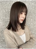 レイヤーカット ミディアムレイヤー ブラウンベージュ 美髪