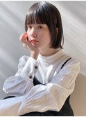 20代30代40代　ボブ　ミニボブ　前髪あり　暗髪　丸顔　面長