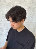 フェザーパーマメンズパーマセンターパートメンズヘア