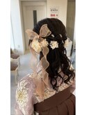 ハーフアップヘアアレンジ