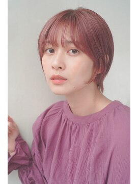 レジュアル(RESSUAL) ピンク 大人かわいい フェザーバング マッシュショート