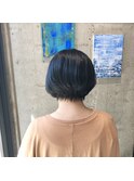 【白髪ぼかし】長持ちブルーハイライト×丸みショート