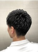 ツーブロック/ショート/パーマ/ワンカール/ビジネス/スーツ/黒髪