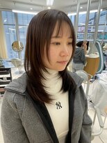 ハニー 町田(HONEY)&nbsp;シースルーバング　レイヤーカール　グレージュ　シアーカラー