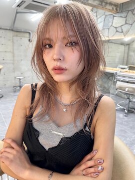 サイン 渋谷(SIGN) 韓国ヘアーハッシュカットレイヤーカットグレージュブリーチ無し