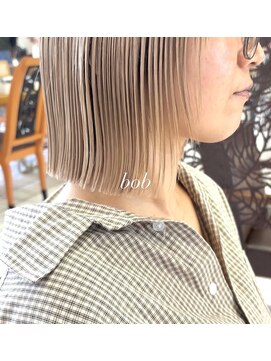 ヘアーアンドメイク サワ 上田本店(SAWA) 20代30代プツッと小顔切りっぱなしヘイリーボブ