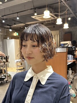 ブリーチ毛にもショートボブパーマ