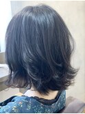 【池袋透明感カラー】おさまりボブ×ダークグレーアッシュ