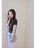 大人かわいいワンカールグレージュカラーココアベージュロング
