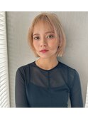 ボブウルフ × ミルクティーベージュ
