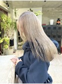 ミルクティーベージュブリーチ1回モカブラウンハイトーンロング