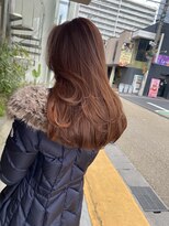 マシェリ バイ ハセ(ma cherie by HASE) オレンジベージュ レイヤースタイル 30代