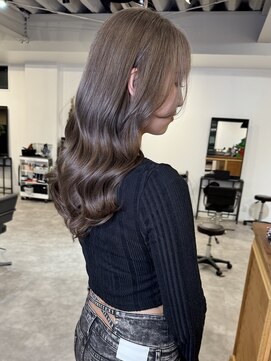 ナンバー(number+) 20代30代40代透明感アッシュグレージュエギョモリひし形韓国風