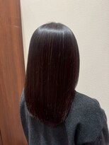 アクセ&nbsp;うるツヤ髪質改善ナチュラルストレートセミロング艶カラー