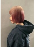 【ベージュ×ピンク】ツートーンボブ