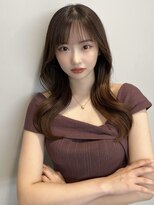 ソラ 広尾店(SORA) ロングレイヤーカット/ベージュカラー/くびれ巻き