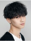 原宿シャドウパーマ無造作パーマラウンドマッシュウルフ刈り上げ