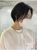 大人ショートボブ◎前髪長め 黒髪 ツヤ髪 イルミナカラー 